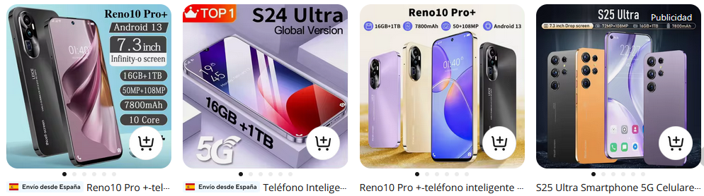 Reno10 Pro +-teléfono inteligente versión Global, Smartphone con Qualcomm 8 Gen2, 16 GB + 1TB, 7800mAh, 50 + 108MP, red 4G/5G, Android
500+ vendidos
Envío gratis
UU Cell Phones Store
Teléfono Inteligente S24 Ultra + 5G, Original, Android, Pantalla Completa HD de 7,1 pulgadas, identificación facial, 22GB + 2TB, versión Global, 4G, 5GTeléfono Inteligente S24 Ultra + 5G, Original, Android, Pantalla Completa HD de 7,1 pulgadas, identificación facial, 22GB + 2TB, versión Global, 4G, 5GTeléfono Inteligente S24 Ultra + 5G, Original, Android, Pantalla Completa HD de 7,1 pulgadas, identificación facial, 22GB + 2TB, versión Global, 4G, 5GTeléfono Inteligente S24 Ultra + 5G, Original, Android, Pantalla Completa HD de 7,1 pulgadas, identificación facial, 22GB + 2TB, versión Global, 4G, 5GTeléfono Inteligente S24 Ultra + 5G, Original, Android, Pantalla Completa HD de 7,1 pulgadas, identificación facial, 22GB + 2TB, versión Global, 4G, 5GTeléfono Inteligente S24 Ultra + 5G, Original, Android, Pantalla Completa HD de 7,1 pulgadas, identificación facial, 22GB + 2TB, versión Global, 4G, 5G
Teléfono Inteligente S24 Ultra + 5G, Original, Android, Pantalla Completa HD de 7,1 pulgadas, identificación facial, 22GB + 2TB, versión Global, 4G, 5G
500+ vendidos
Envío gratis
Entrance To The Tablet Store Store
Reno10 Pro +-teléfono inteligente versión Global, Smartphone con Qualcomm 8 Gen2, 16 GB + 1TB, 7800mAh, 50 + 108MP, red 4G/5G, AndroidReno10 Pro +-teléfono inteligente versión Global, Smartphone con Qualcomm 8 Gen2, 16 GB + 1TB, 7800mAh, 50 + 108MP, red 4G/5G, AndroidReno10 Pro +-teléfono inteligente versión Global, Smartphone con Qualcomm 8 Gen2, 16 GB + 1TB, 7800mAh, 50 + 108MP, red 4G/5G, AndroidReno10 Pro +-teléfono inteligente versión Global, Smartphone con Qualcomm 8 Gen2, 16 GB + 1TB, 7800mAh, 50 + 108MP, red 4G/5G, AndroidReno10 Pro +-teléfono inteligente versión Global, Smartphone con Qualcomm 8 Gen2, 16 GB + 1TB, 7800mAh, 50 + 108MP, red 4G/5G, AndroidReno10 Pro +-teléfono inteligente versión Global, Smartphone con Qualcomm 8 Gen2, 16 GB + 1TB, 7800mAh, 50 + 108MP, red 4G/5G, Android
Reno10 Pro +-teléfono inteligente versión Global, Smartphone con Qualcomm 8 Gen2, 16 GB + 1TB, 7800mAh, 50 + 108MP, red 4G/5G, Android
390 vendidos
Envío gratis
Global Android Phone Center Store
S25 Ultra Smartphone 5G Celulares Baratos De Alta Gama Envío Gratis originales 7,3 pulgadas HD 22G + 2TB Telefonos Celular Dual SIM Teléfonos Móviles 72 + 108MP 7800mAh Android 14 Desbloqueado Celulares Nuevos 2024S25 Ultra Smartphone 5G Celulares Baratos De Alta Gama Envío Gratis originales 7,3 pulgadas HD 22G + 2TB Telefonos Celular Dual SIM Teléfonos Móviles 72 + 108MP 7800mAh Android 14 Desbloqueado Celulares Nuevos 2024S25 Ultra Smartphone 5G Celulares Baratos De Alta Gama Envío Gratis originales 7,3 pulgadas HD 22G + 2TB Telefonos Celular Dual SIM Teléfonos Móviles 72 + 108MP 7800mAh Android 14 Desbloqueado Celulares Nuevos 2024S25 Ultra Smartphone 5G Celulares Baratos De Alta Gama Envío Gratis originales 7,3 pulgadas HD 22G + 2TB Telefonos Celular Dual SIM Teléfonos Móviles 72 + 108MP 7800mAh Android 14 Desbloqueado Celulares Nuevos 2024S25 Ultra Smartphone 5G Celulares Baratos De Alta Gama Envío Gratis originales 7,3 pulgadas HD 22G + 2TB Telefonos Celular Dual SIM Teléfonos Móviles 72 + 108MP 7800mAh Android 14 Desbloqueado Celulares Nuevos 2024S25 Ultra Smartphone 5G Celulares Baratos De Alta Gama Envío Gratis originales 7,3 pulgadas HD 22G + 2TB Telefonos Celular Dual SIM Teléfonos Móviles 72 + 108MP 7800mAh Android 14 Desbloqueado Celulares Nuevos 2024
S25 Ultra Smartphone 5G Celulares