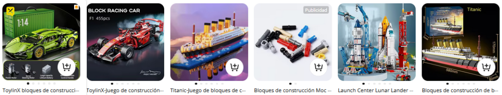 Los anuncios pueden alterar la ordenación, consulta aquí cómo organizamos los resultados de nuestras búsquedas.
ToylinX-bloques de construcción Technical Super Racing Car para niños, juguete de construcción para niños, modelo de piezas, vehículo DIY, 456ToylinX-bloques de construcción Technical Super Racing Car para niños, juguete de construcción para niños, modelo de piezas, vehículo DIY, 456ToylinX-bloques de construcción Technical Super Racing Car para niños, juguete de construcción para niños, modelo de piezas, vehículo DIY, 456ToylinX-bloques de construcción Technical Super Racing Car para niños, juguete de construcción para niños, modelo de piezas, vehículo DIY, 456ToylinX-bloques de construcción Technical Super Racing Car para niños, juguete de construcción para niños, modelo de piezas, vehículo DIY, 456ToylinX-bloques de construcción Technical Super Racing Car para niños, juguete de construcción para niños, modelo de piezas, vehículo DIY, 456
ToylinX-bloques de construcción Technical Super Racing Car para niños, juguete de construcción para niños, modelo de piezas, vehículo DIY, 456
5.000+ vendidos
5,59€
21,35€
-73%
Envío gratis · entrega en 5 días
3 desde 2,99€
Stone's Store
ToylinX-Robot de transformación coleccionable para niños, juego de bloques de construcción de camión, regalos de Halloween, 463 piezasToylinX-Robot de transformación coleccionable para niños, juego de bloques de construcción de camión, regalos de Halloween, 463 piezasToylinX-Robot de transformación coleccionable para niños, juego de bloques de construcción de camión, regalos de Halloween, 463 piezas
ToylinX-Robot de transformación coleccionable para niños, juego de bloques de construcción de camión, regalos de Halloween, 463 piezas
700+ vendidos
3,83€
18,56€
-79%
Envío gratis · entrega en 5 días
Stone's Store
ToylinX-Construcción de coches de carreras a Control remoto, F1 RC, 1163 piezas, juegos de construcción, MOC, Control remoto, bloques de construcción, coche genial, modelo coleccionable, Kits de coches, JuguetesToylinX-Construcción de coches de carreras a Control remoto, F1 RC, 1163 piezas, juegos de construcción, MOC, Control remoto, bloques de construcción, coche genial, modelo coleccionable, Kits de coches, JuguetesToylinX-Construcción de coches de carreras a Control remoto, F1 RC, 1163 piezas, juegos de construcción, MOC, Control remoto, bloques de construcción, coche genial, modelo coleccionable, Kits de coches, JuguetesToylinX-Construcción de coches de carreras a Control remoto, F1 RC, 1163 piezas, juegos de construcción, MOC, Control remoto, bloques de construcción, coche genial, modelo coleccionable, Kits de coches, JuguetesToylinX-Construcción de coches de carreras a Control remoto, F1 RC, 1163 piezas, juegos de construcción, MOC, Control remoto, bloques de construcción, coche genial, modelo coleccionable, Kits de coches, JuguetesToylinX-Construcción de coches de carreras a Control remoto, F1 RC, 1163 piezas, juegos de construcción, MOC, Control remoto, bloques de construcción, coche genial, modelo coleccionable, Kits de coches, Juguetes
ToylinX-Construcción de coches de carreras a Control remoto, F1 RC, 1163 piezas, juegos de construcción, MOC, Control remoto, bloques de construcción, coche genial, modelo coleccionable, Kits de coches, Juguetes
500+ vendidos
44,08€
99,96€
-55%
Envío gratis
Stone's Store
ToylinX-bloques de construcción de vehículos de velocidad para niños, juguete de ladrillos de carreras, regalo de Acción de Gracias, Halloween y Navidad, tecnologíaToylinX-bloques de construcción de vehículos de velocidad para niños, juguete de ladrillos de carreras, regalo de Acción de Gracias, Halloween y Navidad, tecnologíaToylinX-bloques de construcción de vehículos de velocidad para niños, juguete de ladrillos de carreras, regalo de Acción de Gracias, Halloween y Navidad, tecnologíaToylinX-bloques de construcción de vehículos de velocidad para niños, juguete de ladrillos de carreras, regalo de Acción de Gracias, Halloween y Navidad, tecnologíaToylinX-bloques de construcción de vehículos de velocidad para niños, juguete de ladrillos de carreras, regalo de Acción de Gracias, Halloween y Navidad, tecnologíaToylinX-bloques de construcción de vehículos de velocidad para niños, juguete de ladrillos de carreras, regalo de Acción de Gracias, Halloween y Navidad, tecnología
ToylinX-bloques de construcción de vehículos de velocidad para niños, juguete de ladrillos de carreras, regalo de Acción de Gracias, Halloween y Navidad, tecnología
3.000+ vendidos
34,99€
74,45€
-53%
Envío gratis
Stone's Store
ToylinX-Juego de bloques de construcción de coche, modelo coleccionable, Kits de coche, juguetes de construcción, Navidad y Halloween, MOC, Control remotoToylinX-Juego de bloques de construcción de coche, modelo coleccionable, Kits de coche, juguetes de construcción, Navidad y Halloween, MOC, Control remotoToylinX-Juego de bloques de construcción de coche, modelo coleccionable, Kits de coche, juguetes de construcción, Navidad y Halloween, MOC, Control remotoToylinX-Juego de bloques de construcción de coche, modelo coleccionable, Kits de coche, juguetes de construcción, Navidad y Halloween, MOC, Control remotoToylinX-Juego de bloques de construcción de coche, modelo coleccionable, Kits de coche, juguetes de construcción, Navidad y Halloween, MOC, Control remotoToylinX-Juego de bloques de construcción de coche, modelo coleccionable, Kits de coche, juguetes de construcción, Navidad y Halloween, MOC, Control remoto
ToylinX-Juego de bloques de construcción de coche, modelo coleccionable, Kits de coche, juguetes de construcción, Navidad y Halloween, MOC, Control remoto
4.000+ vendidos
8,09€
21,68€
-62%
Envío gratis
3 desde 2,99€
Stone's Store
ToylinX-construcción del templo del cielo, 1738 piezas, salón de bendición, Tenon Millennium, bloques de construcción, muesca, decoración de estilo antiguo, JuguetesToylinX-construcción del templo del cielo, 1738 piezas, salón de bendición, Tenon Millennium, bloques de construcción, muesca, decoración de estilo antiguo, JuguetesToylinX-construcción del templo del cielo, 1738 piezas, salón de bendición, Tenon Millennium, bloques de construcción, muesca, decoración de estilo antiguo, JuguetesToylinX-construcción del templo del cielo, 1738 piezas, salón de bendición, Tenon Millennium, bloques de construcción, muesca, decoración de estilo antiguo, JuguetesToylinX-construcción del templo del cielo, 1738 piezas, salón de bendición, Tenon Millennium, bloques de construcción, muesca, decoración de estilo antiguo, Juguetes
ToylinX-construcción del templo del cielo, 1738 piezas, salón de bendición, Tenon Millennium, bloques de construcción, muesca, decoración de estilo antiguo, Juguetes
11,29€
-2% con monedas
Envío gratis
HZC Toy Store